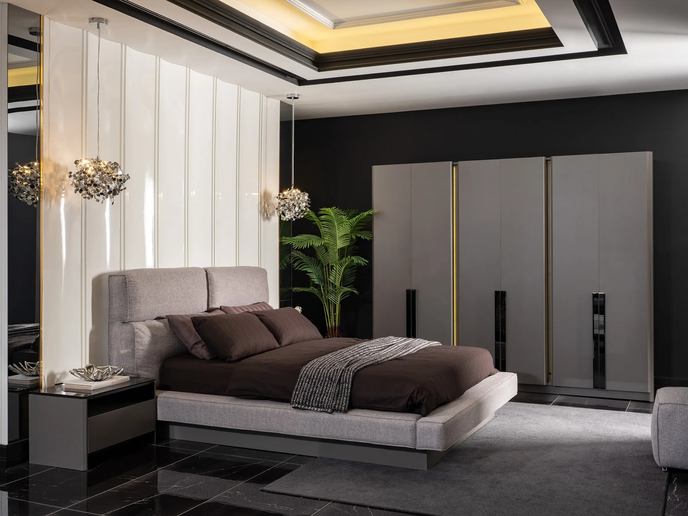 Bazalı Karyola ve Başucu - 160 cm